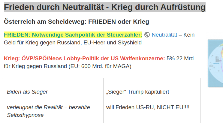 Frieden durch Neutralität - Krieg durch Aufrüstung - freeset2033.at